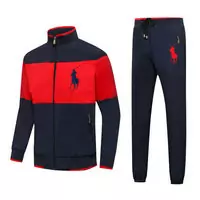Tracksuit polo sport windproof big pony rouge